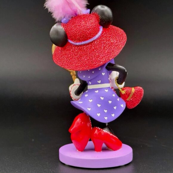 Vintage Minnie Mouse Doll Figurine in Glamorous Red and Purple Outfit - Picture 2 of 2